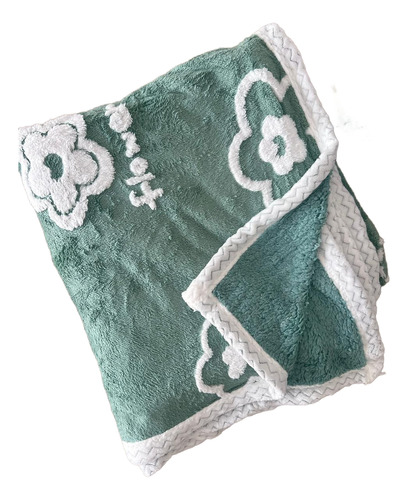 Mantas De Cordero Con Relieve Grueso 200x230 Cm Verde Floreado
