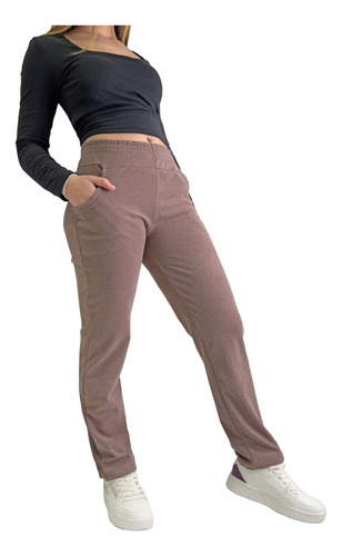 Jogging Recto Mujer Tiro Alto Abrigado Darlon Soft