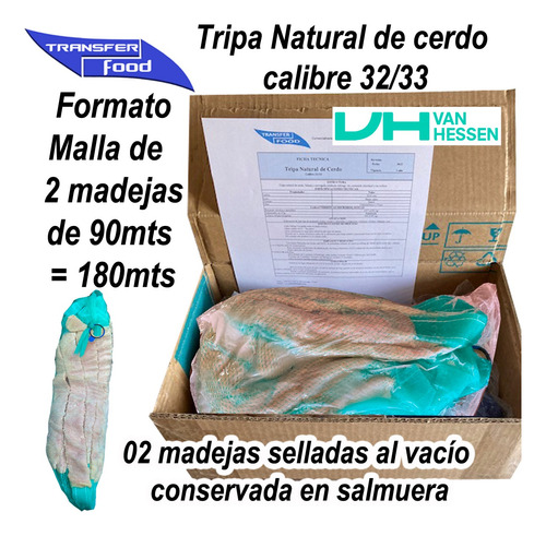 Tripa Natural De Cerdo Cal 32/33 - 02 Madejas 180mts