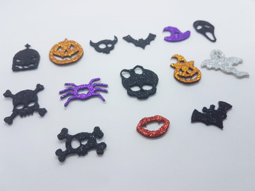 50 Adesivos Pet Aplique Halloween Eva Glitter Pet Shop Cães