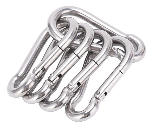 Clip De Mosquetón Spring Snap Hook, 5 Piezas, 80 Mm, Acero I