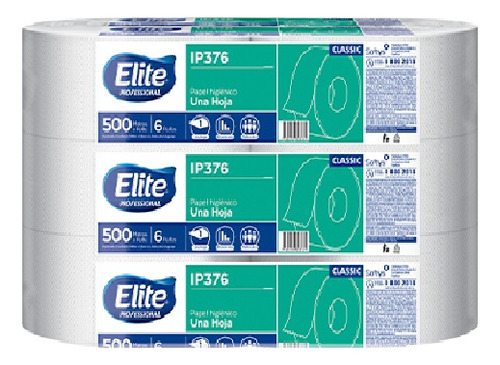 Papel Higienico Elite Plus Hs 500mts X 6 - Ip376
