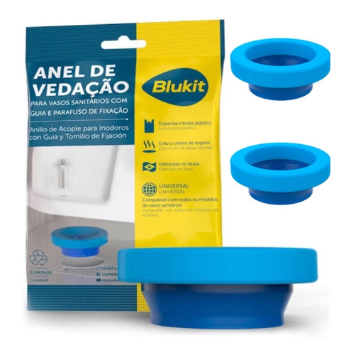 Kit 2 Anel De Vedação Vaso Sanitário Com Guia - Blukit