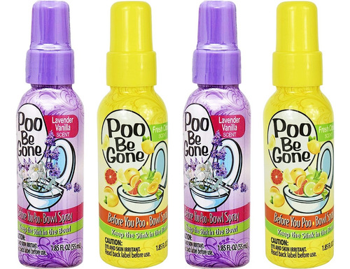 Stinky Bowl Spray Pack De 4 Aromatizantes Para Baño  