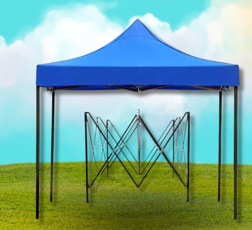Carpa Toldo 3x3 Metros Impermeable Plegable Exteriores Azul