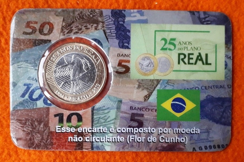 Blister Con Moneda Conmemorativa De Brasil Bimetalica 2019