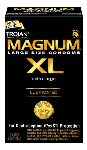 Trojan Magnum Xl - Preservativos Lubricados, 48 Unidades