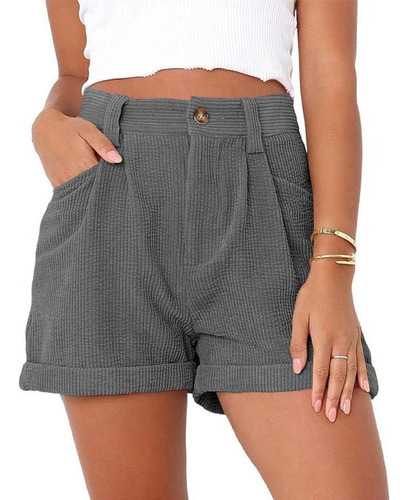 Shorts Casuais De Veludo Sólido [u]