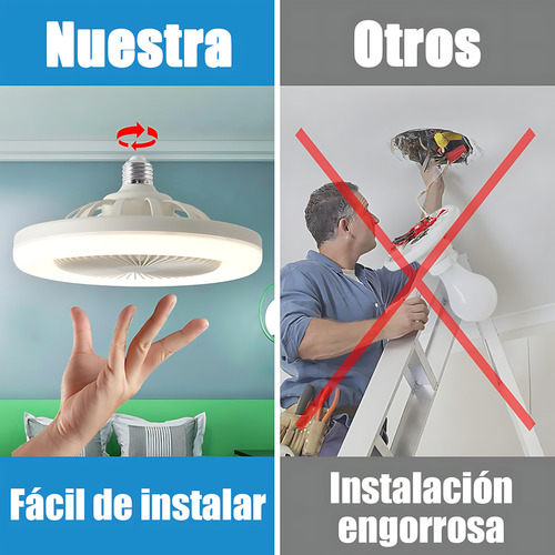 Ventilador De Techo Modernos Con Luz Y Control Remoto, Ventiladores De Techo Con Casquillo E27, Lampara Ventilador Silencioso 30 W, 3 Velocidades, Brillo Ajustables