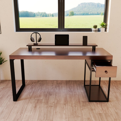 Escritorio Home Office Madera Sólida Ydurable 120 Cm 1 Cajon