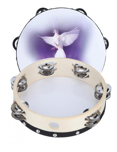 Imagen 5 de 10 de Instrumentos Musicales Pandereta Doble Fila Metal Jingle