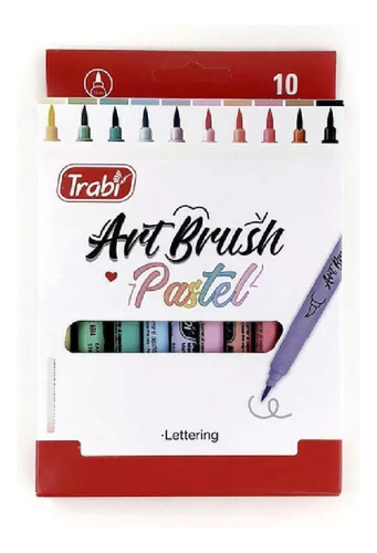 Marcador Trabi Art Brush Pastel Pincel Lettering X 10 Unid