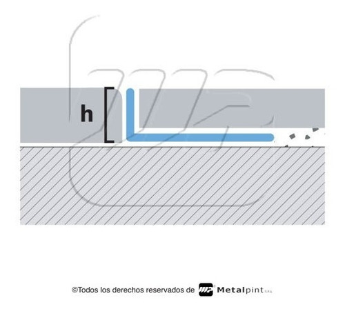 Perfil A3g L Alum Gris 10x2500mm Metalpint