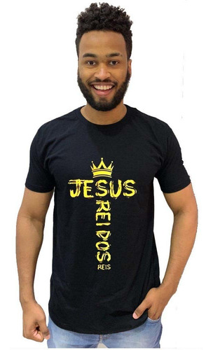 Camisa Camiseta Manga Curta Evangelica Fé Jesus Rei Dos Reis