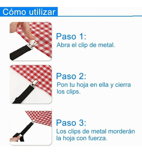 Imagen 6 de 7 de Sujetadores De Sábana De Cama Correa 4 Unidades Ajustable