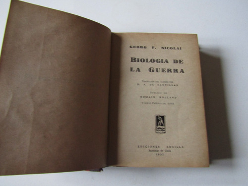 Biologia De La Guerra Georg F. Nicolai