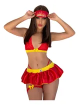 Comprar Lingerie Sexys Bombeira Sensual Renda Fio Dental Completo