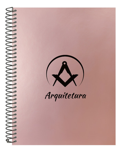 Caderno Universitário Profissões Rosê Gold 10 Matérias Cor Arquitetura