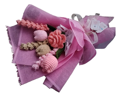 Ramo De Tulipanes Y Lavandas A Crochet
