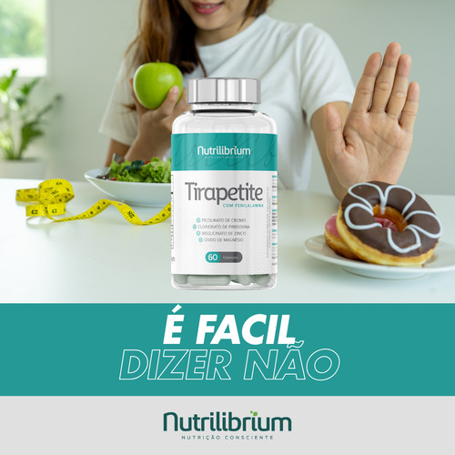 Atacado 15x Tirapetite 60 Caps Spirulina Cromo Nutrilibrium