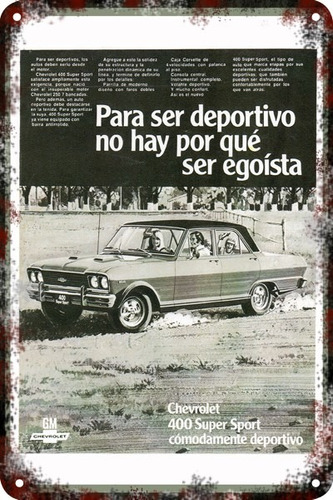 Carteles Antiguos Chapa Gruesa 60x40cm Chevrolet 400 Au-134