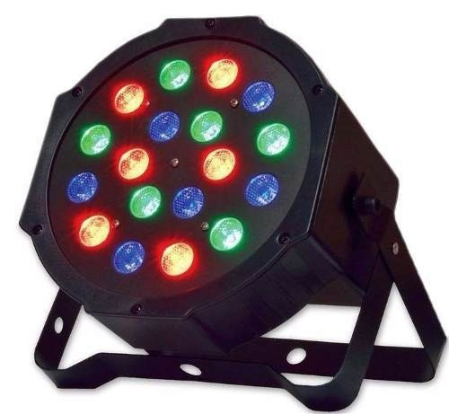 Canhão Refletor Led 64 Rgb 18 Leds De Strobo Digital