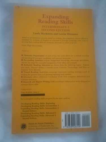Expanding Reading Skills Intermediate 2 Snd Edition (Usado)