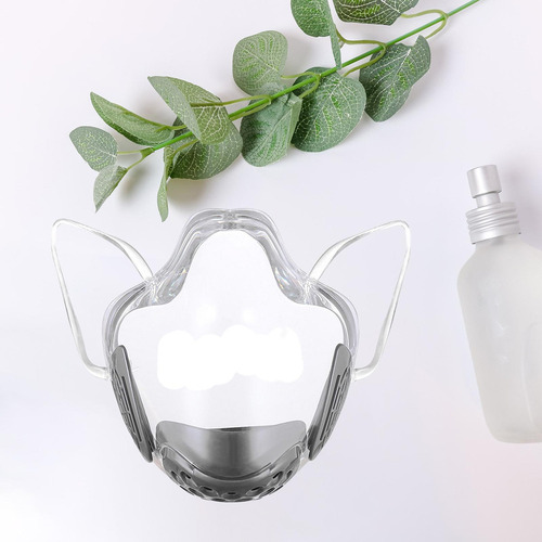2x Mascarilla Facial Transparente Que Cubre La Boca Y La