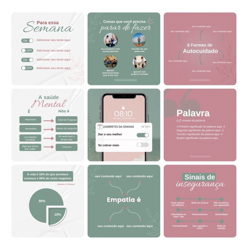 30 Artes Psicologo Arquivo Editável No Canva Pack