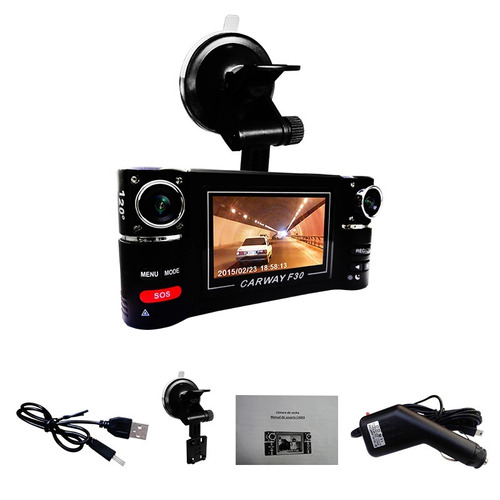 Camara Auto Vehicular Dvr Doble Lente 180° Vision Nocturna