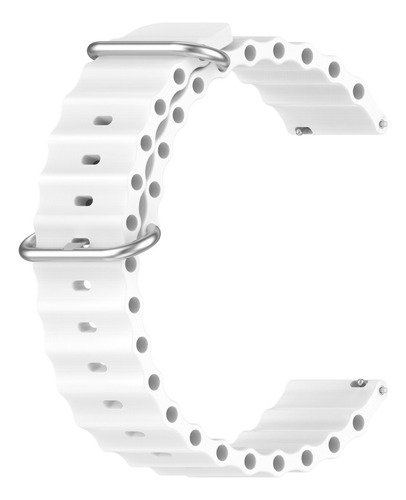 Pulseira Silicone Oceano Compatível Com Smartwatch Colmi P42 Cor Branca