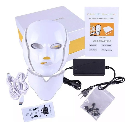 Máscara Facial Led Fototerapia 7 Colores Antiarruga Acné