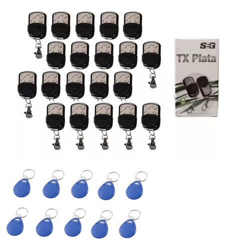 Paquete 20 Control Remoto Seg 10 Llaveros 125khz