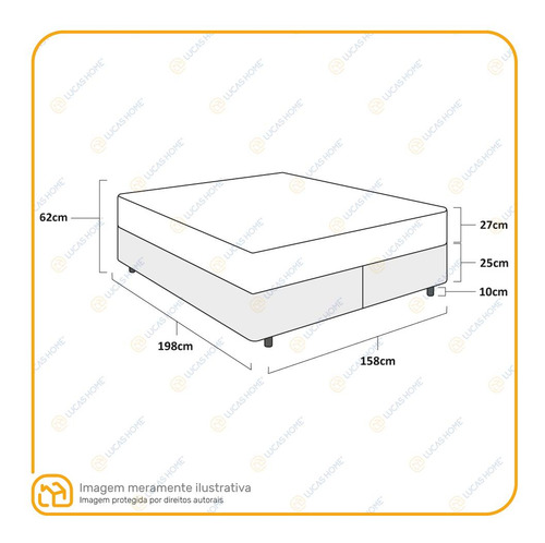 Cama Box Com Colchão De Espuma D45 Castor Black White Queen Cor Marrom