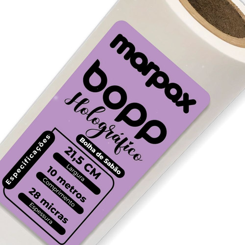Bopp Holográfico Bolha De Sabão 21,5cm X 10m Marpax 1uni