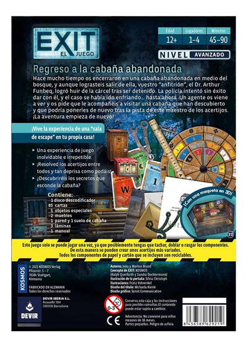 Juego De Mesa:exit: Regreso A La Cabaña Abandonada