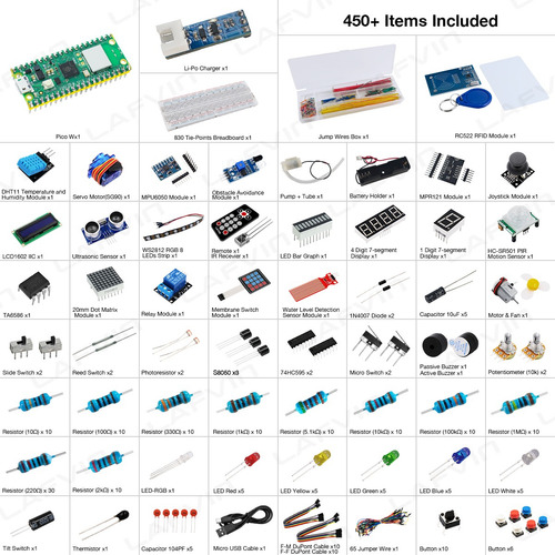 Kit De Inicio Para Raspberry Pi Pico W Compatible Con Arduin