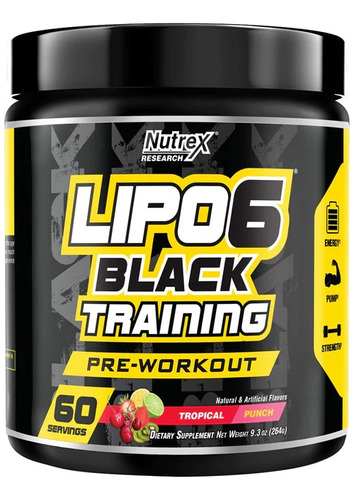 Lipo 6 Black Training, Energía (264 Gr) - Original