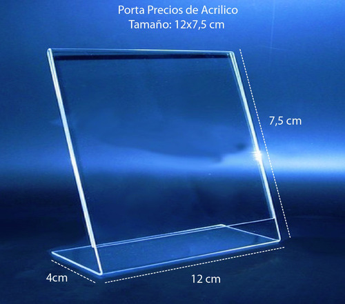 Porta Precio De Acrilico 12x7,5 Cm