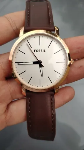Reloj Fossil Sencillo Car tula Blanca Cuero Caf Bq2371 Cuotas