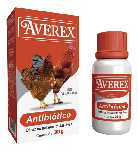 Averex Antibiótico 30g Pó - Vetbras - Tratamento Da Diarreia