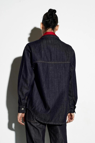 Campera De Jean Oscuro Con Brillos De Mujer Tendencia