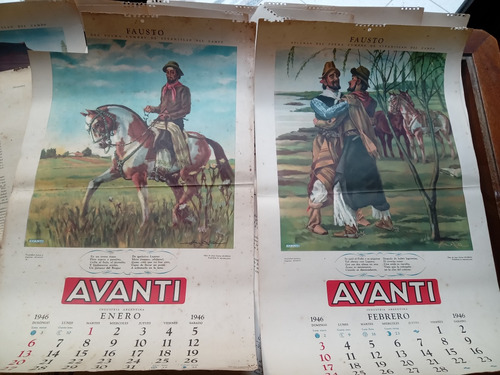 Almanaque Antiguo Avanti 1946 Óleos De Huergo Poema Fausto (Usado)
