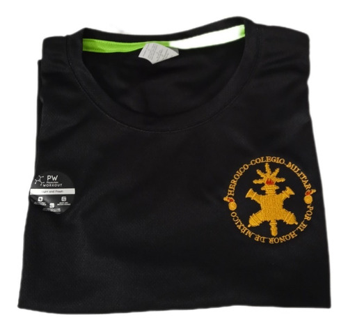 1 Playera  Colegio Militar  Logo Bordado Manga Larga