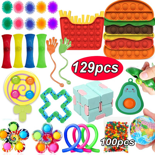 Juego De 129 Juguetes Sensoriales Pop It Gigante Pop It Para