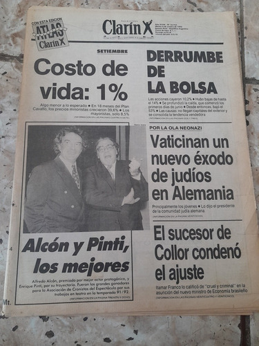 Diario Clarín Pinti Alcon Menem 6 10 1992 (Usado)