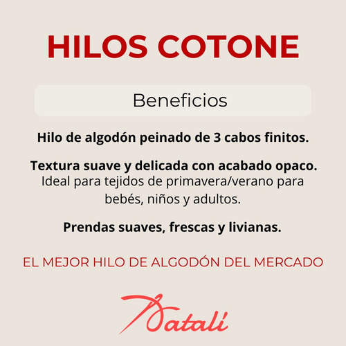 Hilo De Algodón Cotone Ovillo Semi Grueso Colores Pack X5