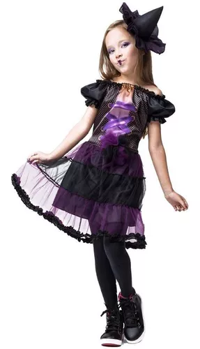 Bruxinhald08w0schog fantasia halloween infantil feminina