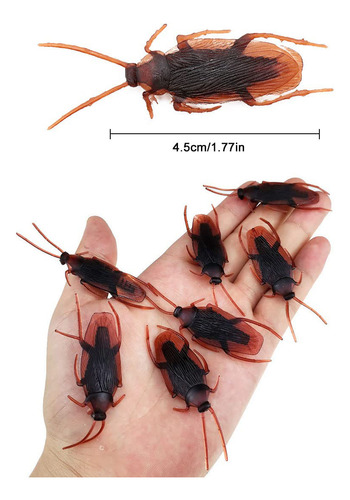 20 Cucarachas Broma Plástico Insectos Tacto Real Halloween