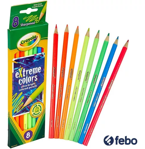 Caja Crayones Crayolas 8 Unidades Colores Surtidos Febo - FEBO